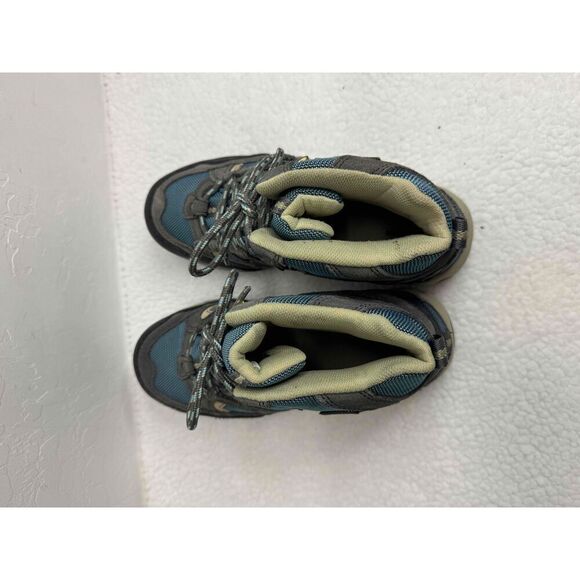 LL Bean Grey Blue Hiking Boots Lace Up High Top Mesh Leather US‎ 6.5 W - Picture 4 of 6